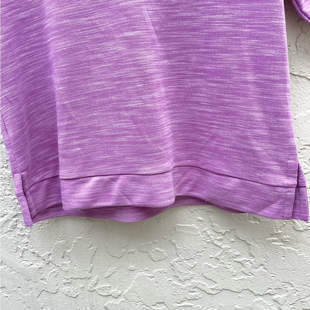Croft & Barrow Top Zipper Turtleneck Pullover Purple Silver Stripes - Picture 12 of 16